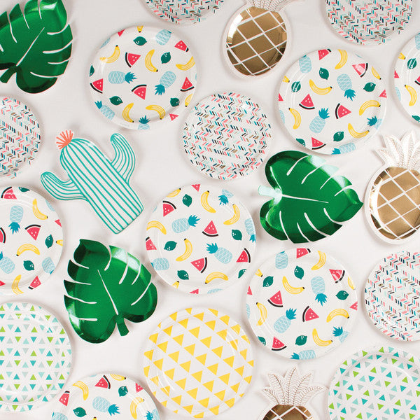 Farfurii palmier, cactus ananas, fructe