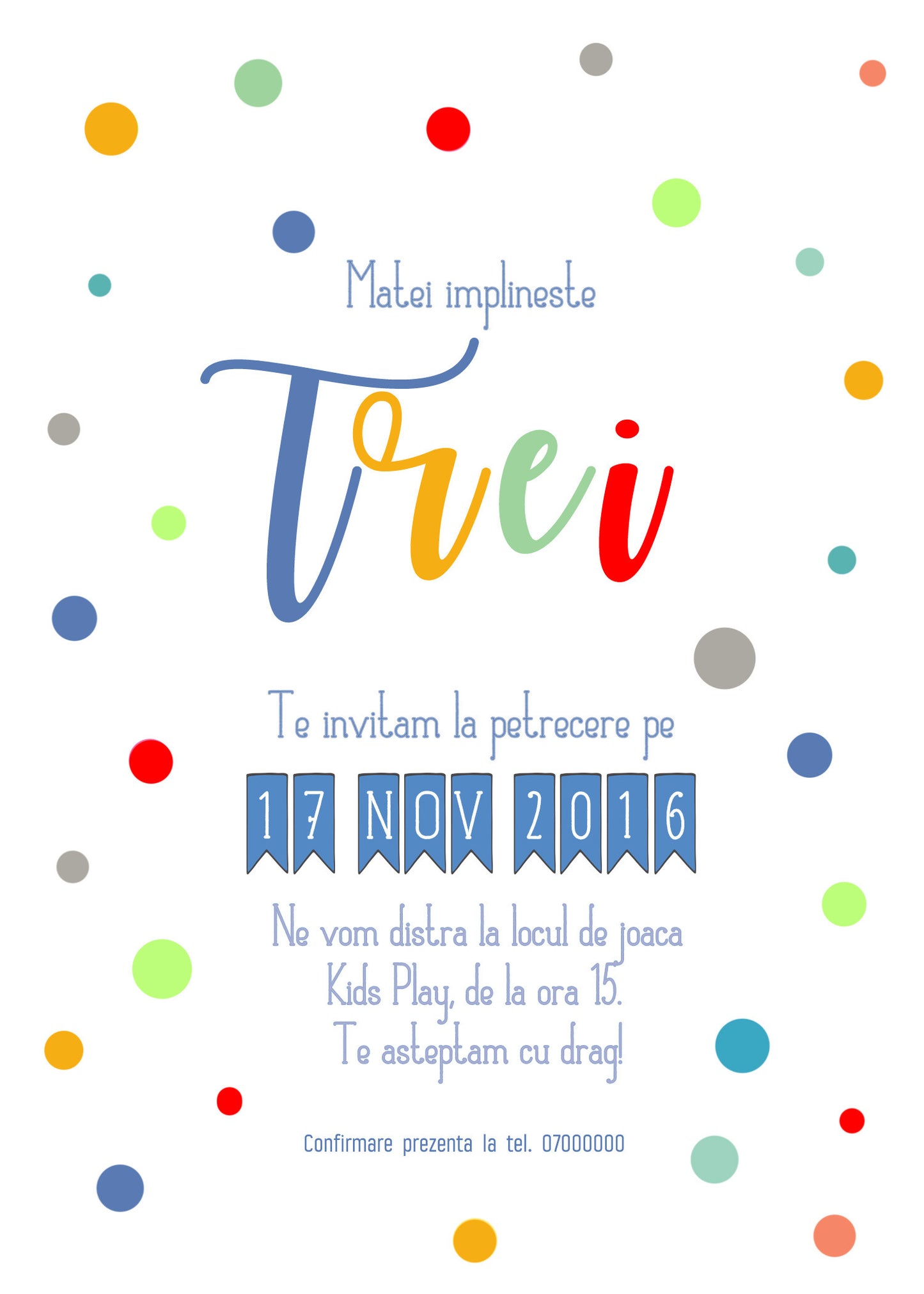 Set 10 invitatii buline