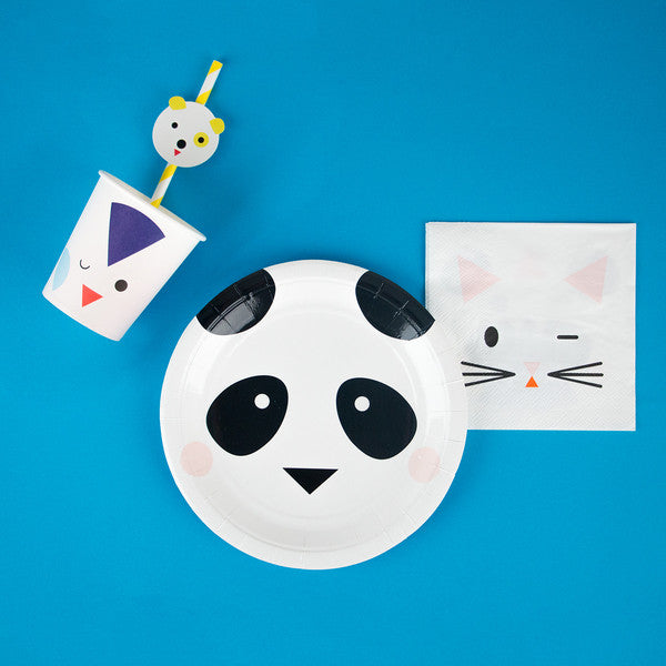 farfurie urs panda, servetel pisica, pahar animale