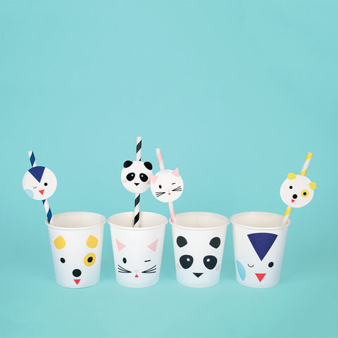 Pahare mini animale pisica, caine, urs panda, pinguin