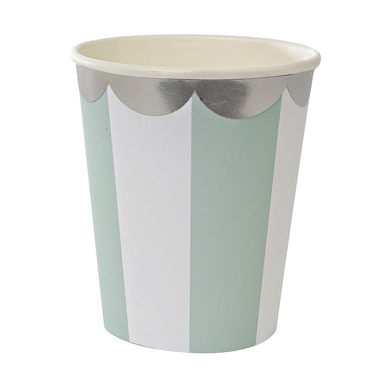 Pahare cu dungi aqua mint
