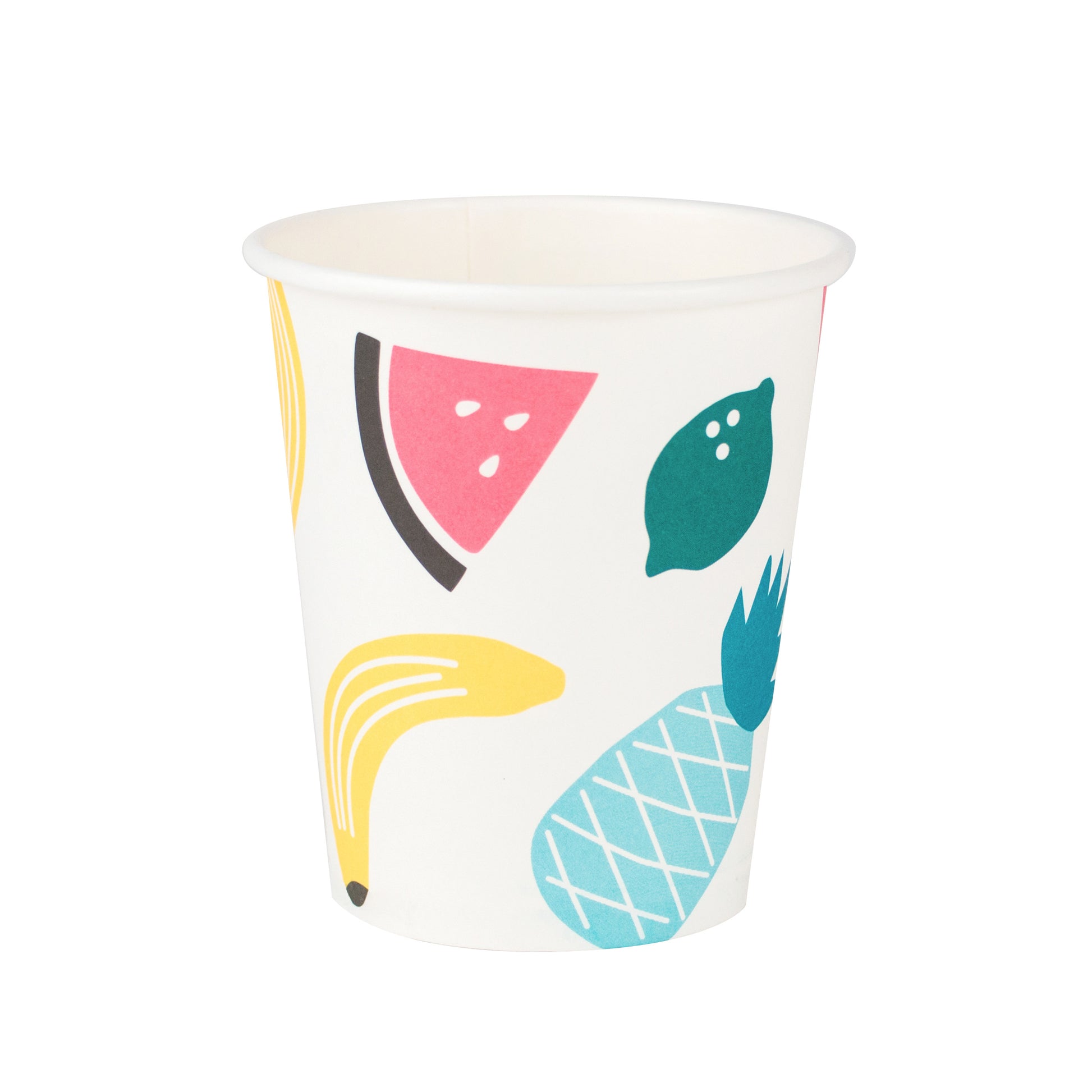 Pahare fructe: banana, ananas, pepene
