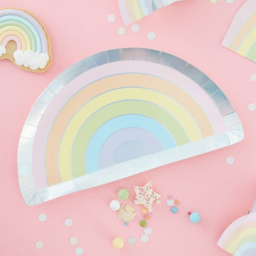 Set 8 Farfurii - Pastel Rainbow
